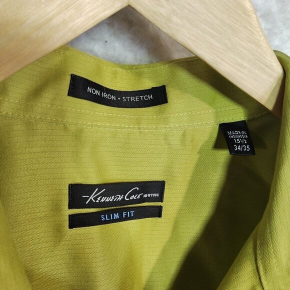 Kenneth Cole Awearness Mens Stretch Non Iron Slim Fit LS Button Up Shirt 15.5 - Picture 3 of 11